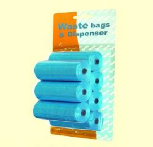 Seven rolls dog waste bags